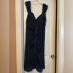 Navy blue sleeveless fully lined